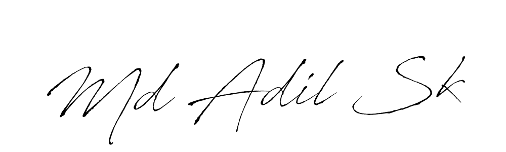 The best way (Antro_Vectra) to make a short signature is to pick only two or three words in your name. The name Md Adil Sk include a total of six letters. For converting this name. Md Adil Sk signature style 6 images and pictures png