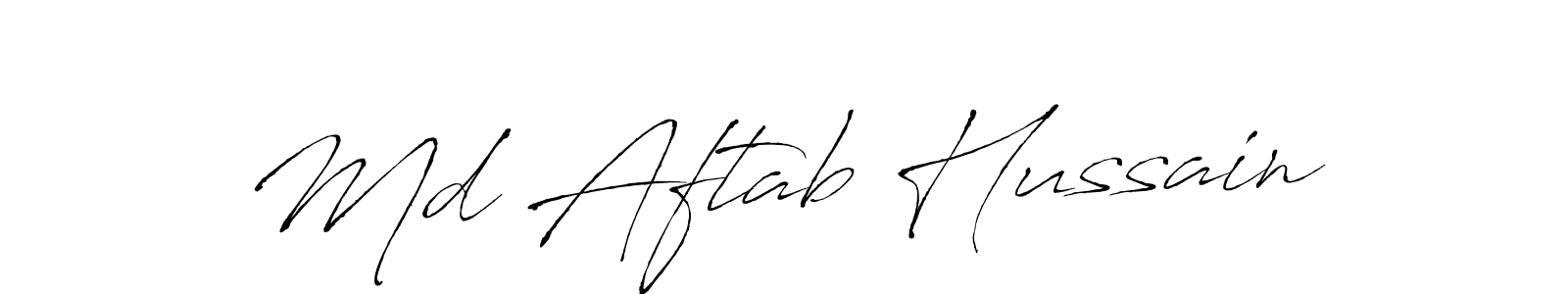 The best way (Antro_Vectra) to make a short signature is to pick only two or three words in your name. The name Md Aftab Hussain include a total of six letters. For converting this name. Md Aftab Hussain signature style 6 images and pictures png