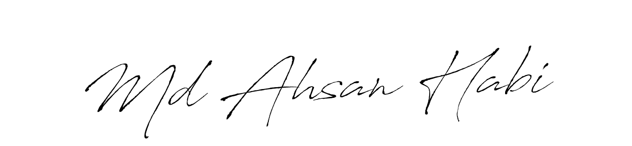 Also we have Md Ahsan Habi name is the best signature style. Create professional handwritten signature collection using Antro_Vectra autograph style. Md Ahsan Habi signature style 6 images and pictures png