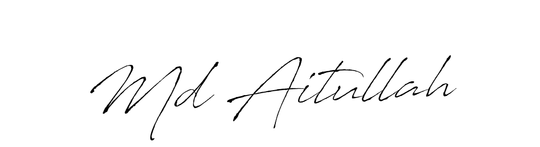 Create a beautiful signature design for name Md Aitullah. With this signature (Antro_Vectra) fonts, you can make a handwritten signature for free. Md Aitullah signature style 6 images and pictures png