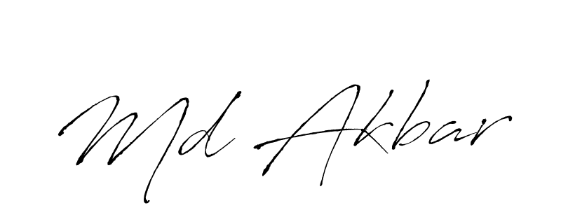 Make a beautiful signature design for name Md Akbar. With this signature (Antro_Vectra) style, you can create a handwritten signature for free. Md Akbar signature style 6 images and pictures png