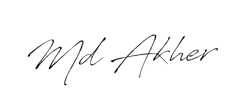 Design your own signature with our free online signature maker. With this signature software, you can create a handwritten (Antro_Vectra) signature for name Md Akher. Md Akher signature style 6 images and pictures png