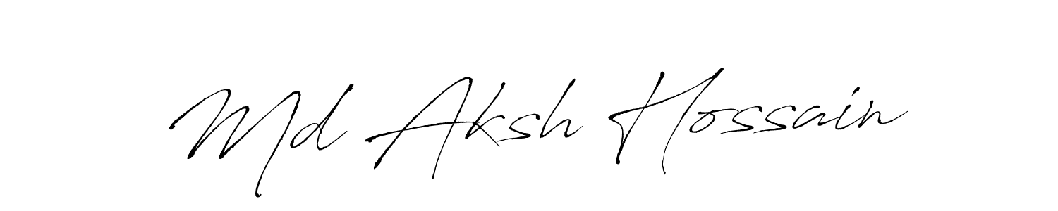 How to make Md Aksh Hossain signature? Antro_Vectra is a professional autograph style. Create handwritten signature for Md Aksh Hossain name. Md Aksh Hossain signature style 6 images and pictures png