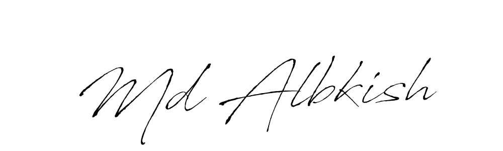 The best way (Antro_Vectra) to make a short signature is to pick only two or three words in your name. The name Md Albkish include a total of six letters. For converting this name. Md Albkish signature style 6 images and pictures png