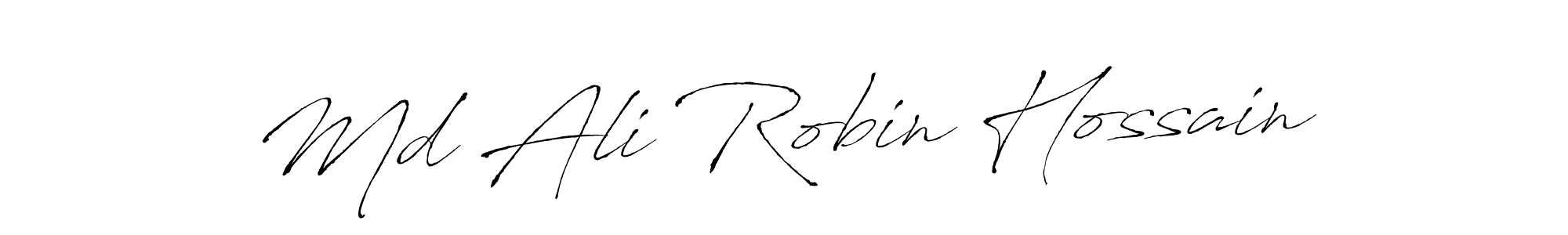 How to make Md Ali Robin Hossain name signature. Use Antro_Vectra style for creating short signs online. This is the latest handwritten sign. Md Ali Robin Hossain signature style 6 images and pictures png