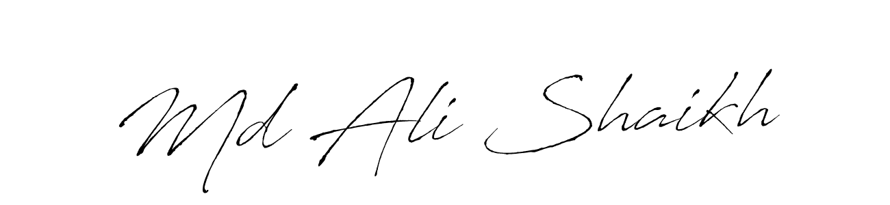 Design your own signature with our free online signature maker. With this signature software, you can create a handwritten (Antro_Vectra) signature for name Md Ali Shaikh. Md Ali Shaikh signature style 6 images and pictures png