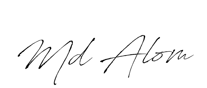 Use a signature maker to create a handwritten signature online. With this signature software, you can design (Antro_Vectra) your own signature for name Md Alom. Md Alom signature style 6 images and pictures png