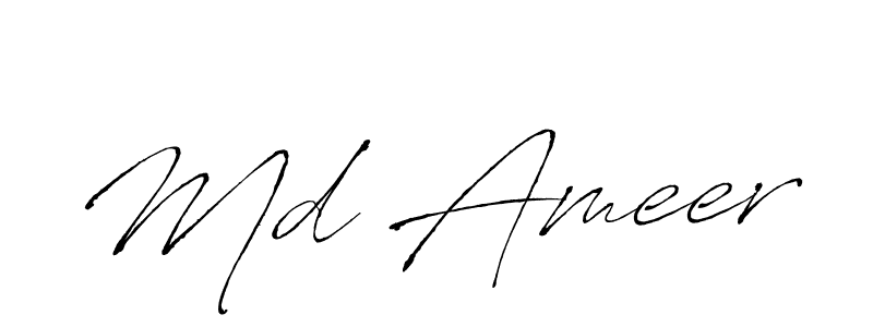 Also we have Md Ameer name is the best signature style. Create professional handwritten signature collection using Antro_Vectra autograph style. Md Ameer signature style 6 images and pictures png