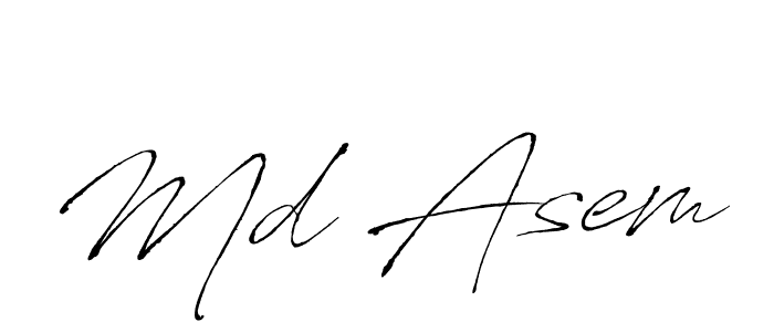 The best way (Antro_Vectra) to make a short signature is to pick only two or three words in your name. The name Md Asem include a total of six letters. For converting this name. Md Asem signature style 6 images and pictures png