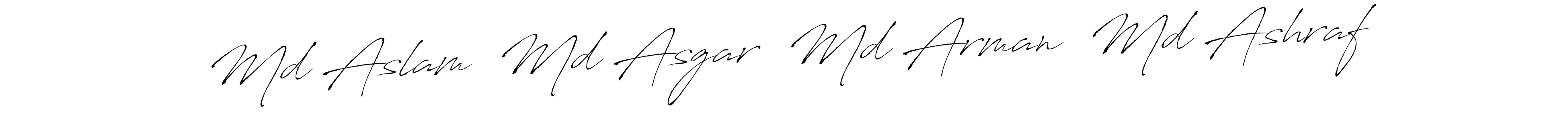 Use a signature maker to create a handwritten signature online. With this signature software, you can design (Antro_Vectra) your own signature for name Md Aslam  Md Asgar  Md Arman  Md Ashraf. Md Aslam  Md Asgar  Md Arman  Md Ashraf signature style 6 images and pictures png