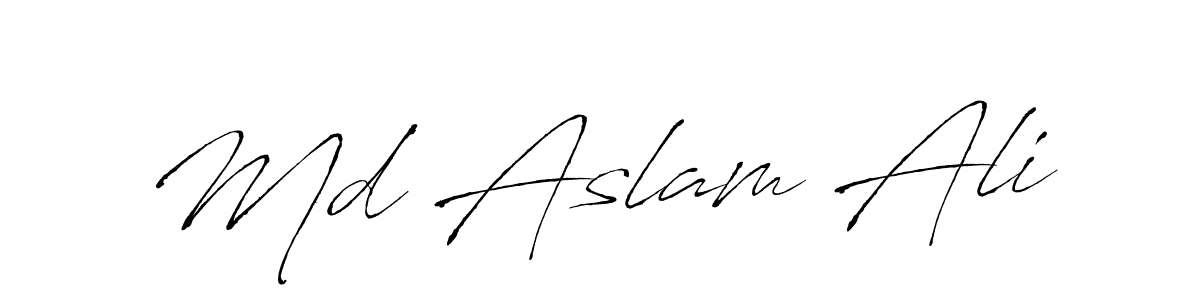 The best way (Antro_Vectra) to make a short signature is to pick only two or three words in your name. The name Md Aslam Ali include a total of six letters. For converting this name. Md Aslam Ali signature style 6 images and pictures png
