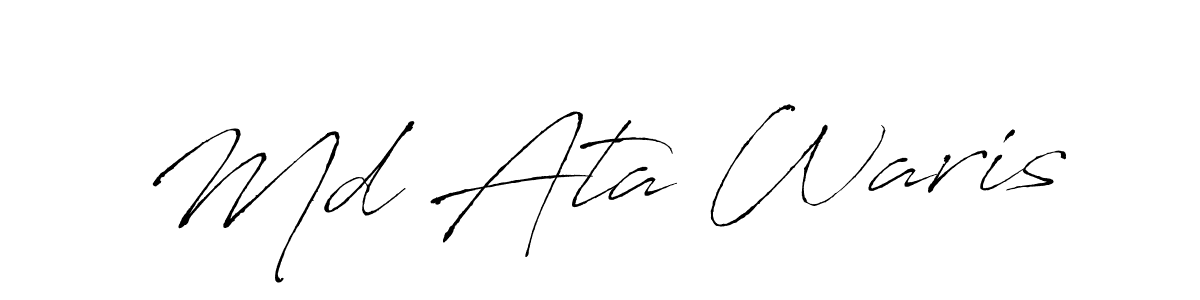 The best way (Antro_Vectra) to make a short signature is to pick only two or three words in your name. The name Md Ata Waris include a total of six letters. For converting this name. Md Ata Waris signature style 6 images and pictures png