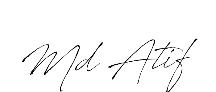 The best way (Antro_Vectra) to make a short signature is to pick only two or three words in your name. The name Md Atif include a total of six letters. For converting this name. Md Atif signature style 6 images and pictures png