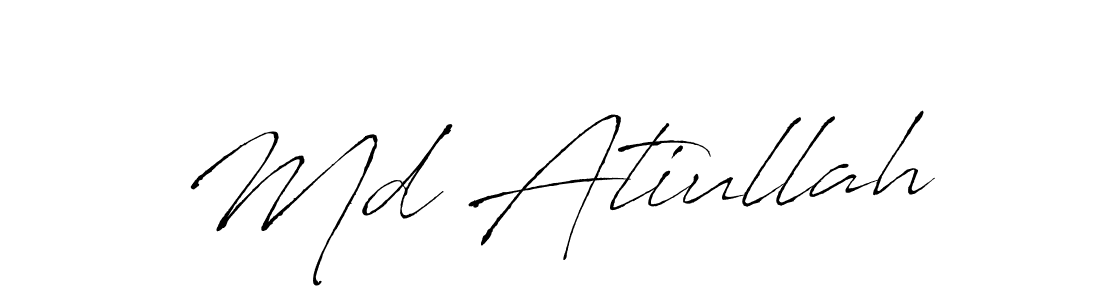 How to make Md Atiullah name signature. Use Antro_Vectra style for creating short signs online. This is the latest handwritten sign. Md Atiullah signature style 6 images and pictures png