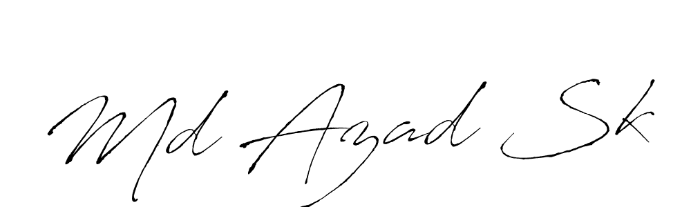 How to make Md Azad Sk name signature. Use Antro_Vectra style for creating short signs online. This is the latest handwritten sign. Md Azad Sk signature style 6 images and pictures png