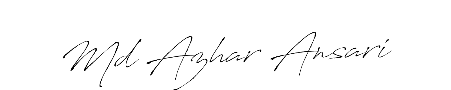 Create a beautiful signature design for name Md Azhar Ansari. With this signature (Antro_Vectra) fonts, you can make a handwritten signature for free. Md Azhar Ansari signature style 6 images and pictures png