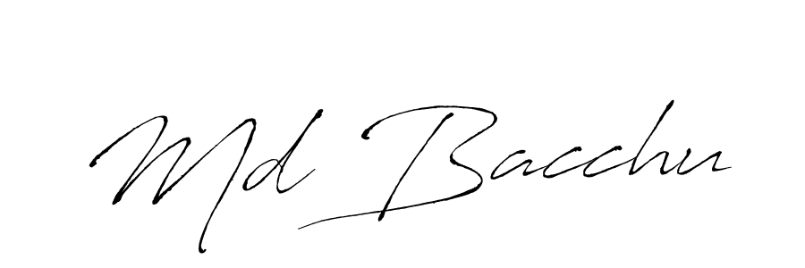 Design your own signature with our free online signature maker. With this signature software, you can create a handwritten (Antro_Vectra) signature for name Md Bacchu. Md Bacchu signature style 6 images and pictures png