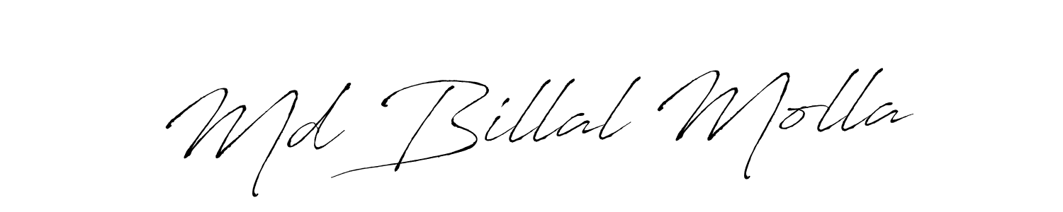 How to make Md Billal Molla signature? Antro_Vectra is a professional autograph style. Create handwritten signature for Md Billal Molla name. Md Billal Molla signature style 6 images and pictures png