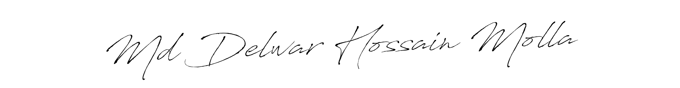 Use a signature maker to create a handwritten signature online. With this signature software, you can design (Antro_Vectra) your own signature for name Md Delwar Hossain Molla. Md Delwar Hossain Molla signature style 6 images and pictures png