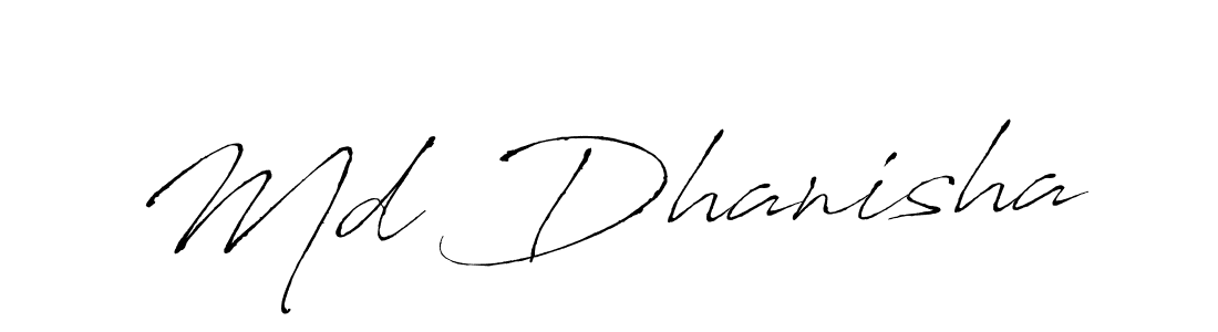 How to make Md Dhanisha name signature. Use Antro_Vectra style for creating short signs online. This is the latest handwritten sign. Md Dhanisha signature style 6 images and pictures png