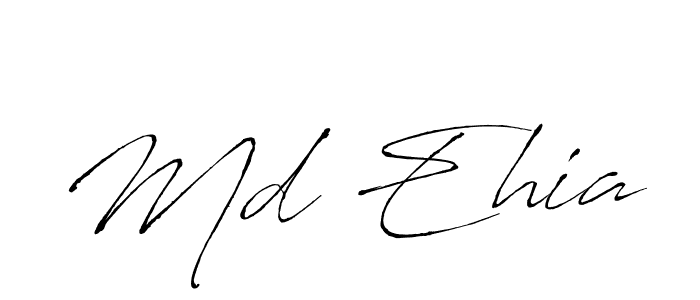 How to make Md Ehia name signature. Use Antro_Vectra style for creating short signs online. This is the latest handwritten sign. Md Ehia signature style 6 images and pictures png