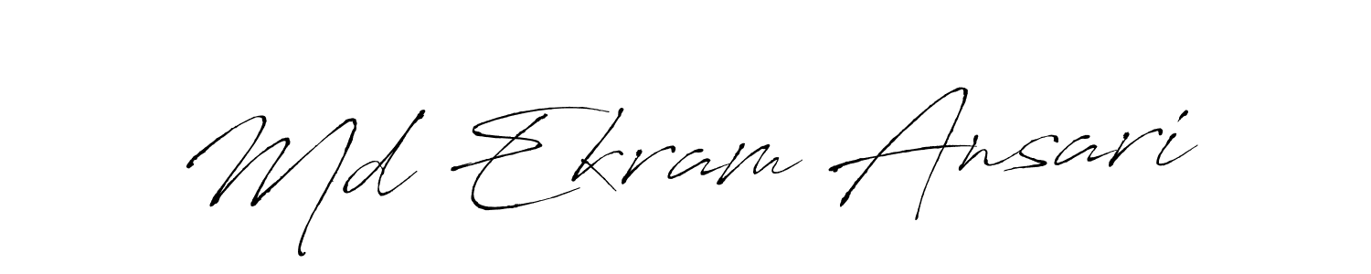 Md Ekram Ansari stylish signature style. Best Handwritten Sign (Antro_Vectra) for my name. Handwritten Signature Collection Ideas for my name Md Ekram Ansari. Md Ekram Ansari signature style 6 images and pictures png