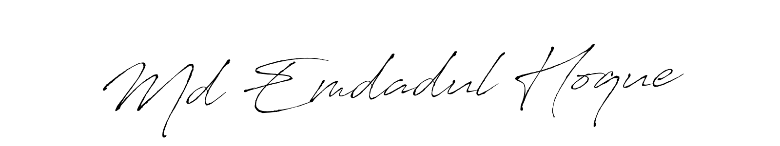 Similarly Antro_Vectra is the best handwritten signature design. Signature creator online .You can use it as an online autograph creator for name Md Emdadul Hoque. Md Emdadul Hoque signature style 6 images and pictures png