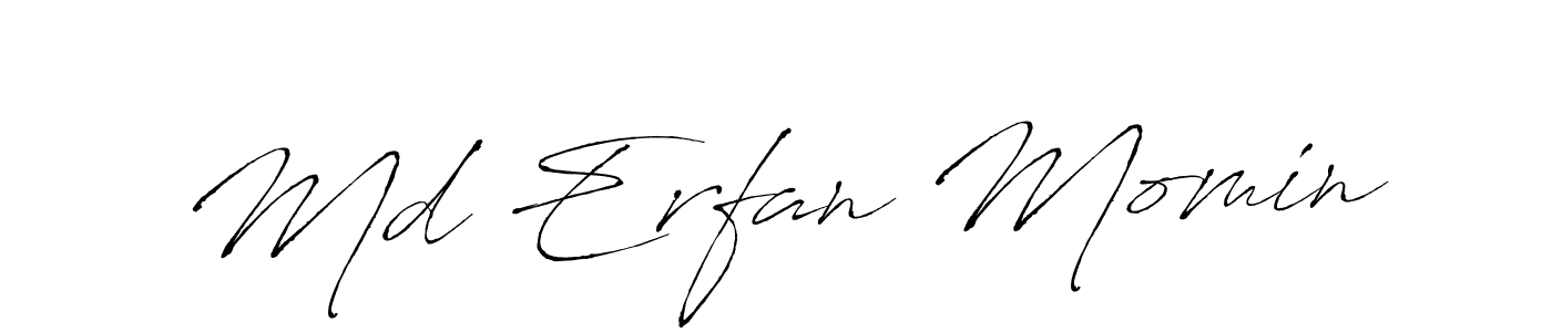 Md Erfan Momin stylish signature style. Best Handwritten Sign (Antro_Vectra) for my name. Handwritten Signature Collection Ideas for my name Md Erfan Momin. Md Erfan Momin signature style 6 images and pictures png