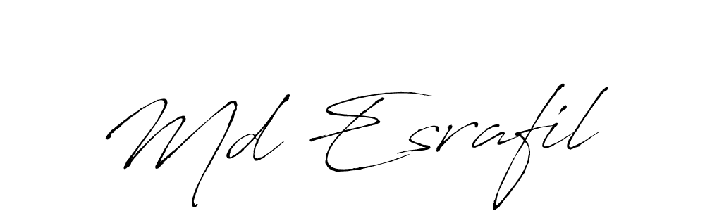 Also You can easily find your signature by using the search form. We will create Md Esrafil name handwritten signature images for you free of cost using Antro_Vectra sign style. Md Esrafil signature style 6 images and pictures png