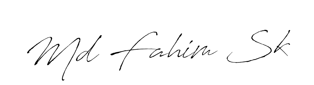 How to make Md Fahim Sk signature? Antro_Vectra is a professional autograph style. Create handwritten signature for Md Fahim Sk name. Md Fahim Sk signature style 6 images and pictures png