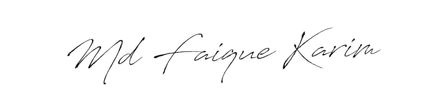 Also we have Md Faique Karim name is the best signature style. Create professional handwritten signature collection using Antro_Vectra autograph style. Md Faique Karim signature style 6 images and pictures png