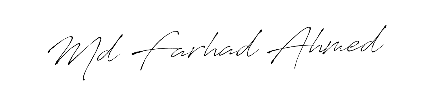 Create a beautiful signature design for name Md Farhad Ahmed. With this signature (Antro_Vectra) fonts, you can make a handwritten signature for free. Md Farhad Ahmed signature style 6 images and pictures png