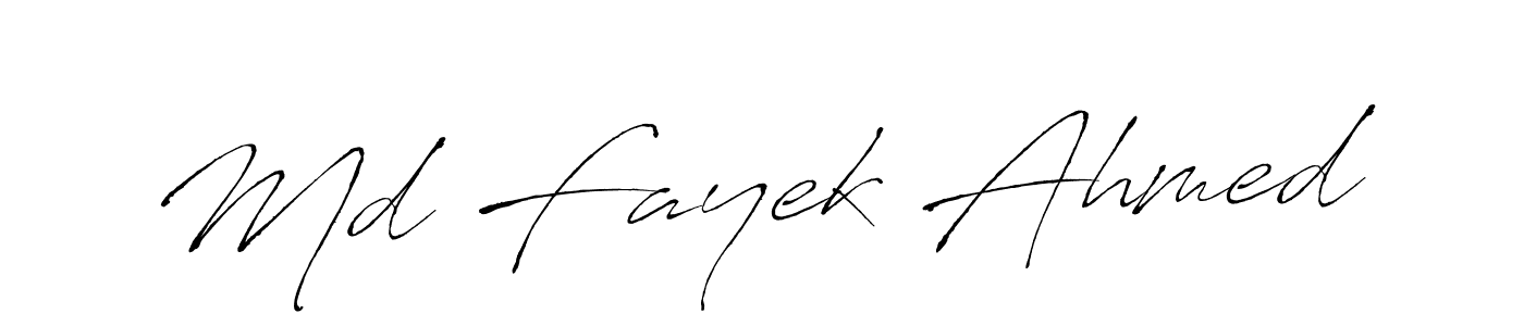 Antro_Vectra is a professional signature style that is perfect for those who want to add a touch of class to their signature. It is also a great choice for those who want to make their signature more unique. Get Md Fayek Ahmed name to fancy signature for free. Md Fayek Ahmed signature style 6 images and pictures png