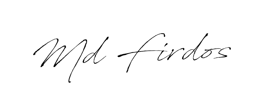 Design your own signature with our free online signature maker. With this signature software, you can create a handwritten (Antro_Vectra) signature for name Md Firdos. Md Firdos signature style 6 images and pictures png