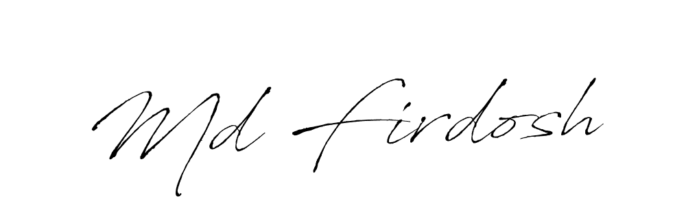 This is the best signature style for the Md Firdosh name. Also you like these signature font (Antro_Vectra). Mix name signature. Md Firdosh signature style 6 images and pictures png