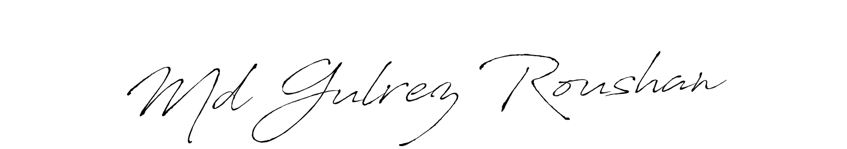 You should practise on your own different ways (Antro_Vectra) to write your name (Md Gulrez Roushan) in signature. don't let someone else do it for you. Md Gulrez Roushan signature style 6 images and pictures png