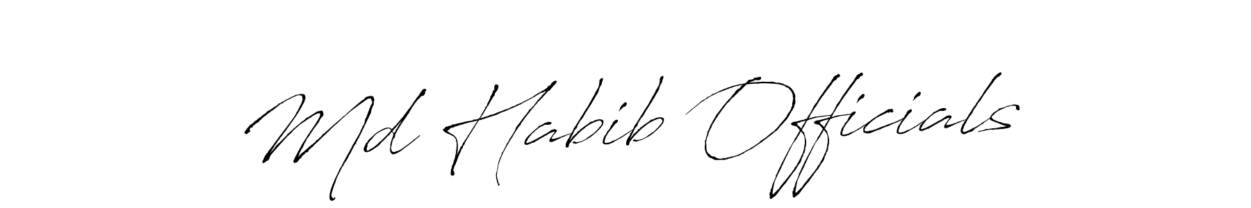 Md Habib Officials stylish signature style. Best Handwritten Sign (Antro_Vectra) for my name. Handwritten Signature Collection Ideas for my name Md Habib Officials. Md Habib Officials signature style 6 images and pictures png