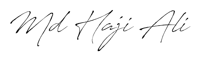 Try this chic Md Haji Ali handwritten sign style. Using Antro_Vectra font elements, it gives your name a sleek, memorable identity. Md Haji Ali signature style 6 images and pictures png