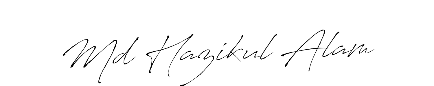 How to make Md Hazikul Alam name signature. Use Antro_Vectra style for creating short signs online. This is the latest handwritten sign. Md Hazikul Alam signature style 6 images and pictures png