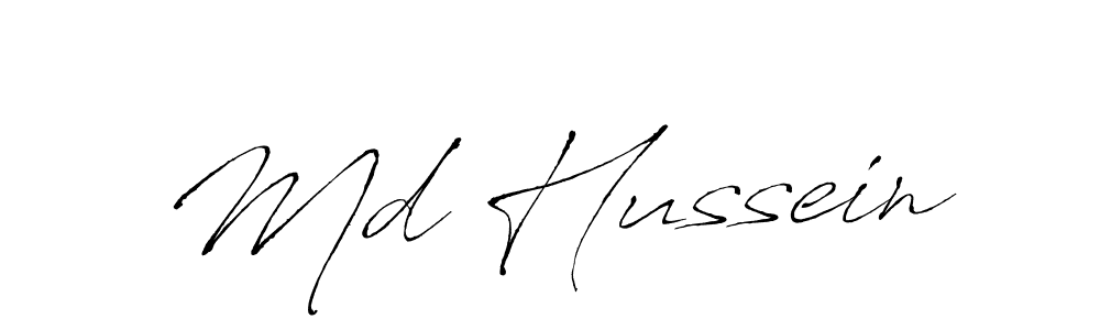 Md Hussein stylish signature style. Best Handwritten Sign (Antro_Vectra) for my name. Handwritten Signature Collection Ideas for my name Md Hussein. Md Hussein signature style 6 images and pictures png