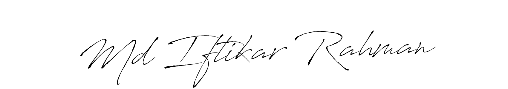 How to make Md Iftikar Rahman name signature. Use Antro_Vectra style for creating short signs online. This is the latest handwritten sign. Md Iftikar Rahman signature style 6 images and pictures png