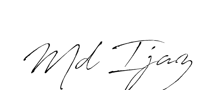 How to make Md Ijaz signature? Antro_Vectra is a professional autograph style. Create handwritten signature for Md Ijaz name. Md Ijaz signature style 6 images and pictures png