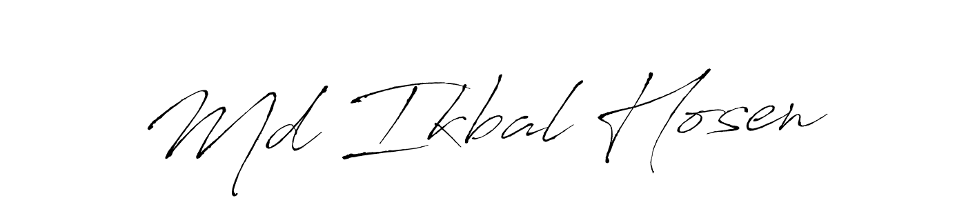 How to make Md Ikbal Hosen signature? Antro_Vectra is a professional autograph style. Create handwritten signature for Md Ikbal Hosen name. Md Ikbal Hosen signature style 6 images and pictures png