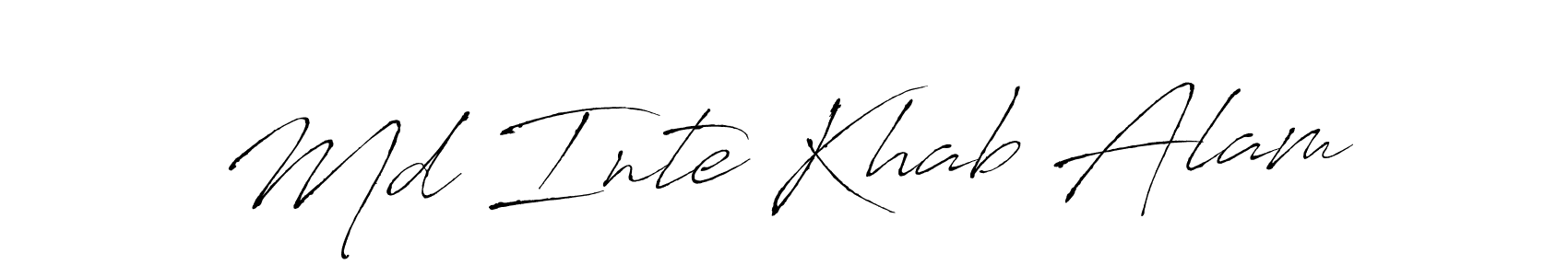 Make a beautiful signature design for name Md Inte Khab Alam. With this signature (Antro_Vectra) style, you can create a handwritten signature for free. Md Inte Khab Alam signature style 6 images and pictures png