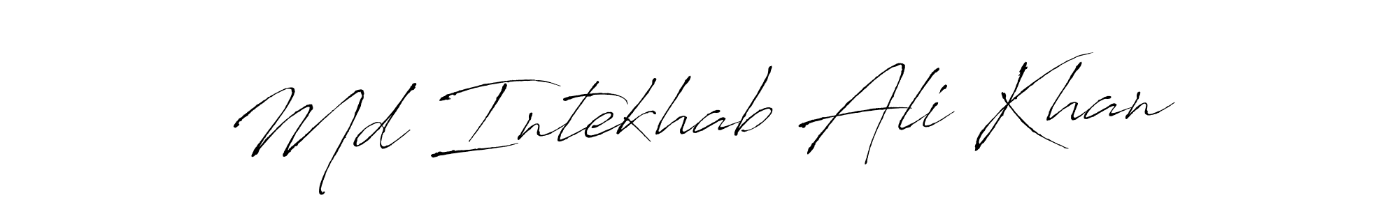 Create a beautiful signature design for name Md Intekhab Ali Khan. With this signature (Antro_Vectra) fonts, you can make a handwritten signature for free. Md Intekhab Ali Khan signature style 6 images and pictures png