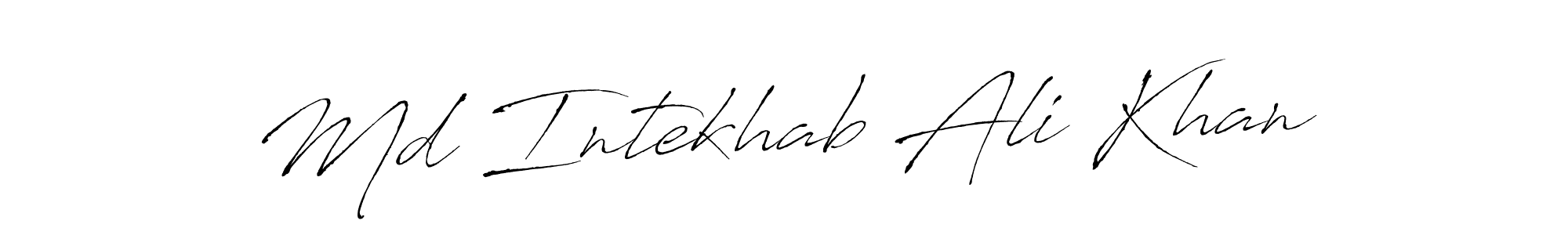 Make a beautiful signature design for name Md Intekhab Ali Khan. With this signature (Antro_Vectra) style, you can create a handwritten signature for free. Md Intekhab Ali Khan signature style 6 images and pictures png