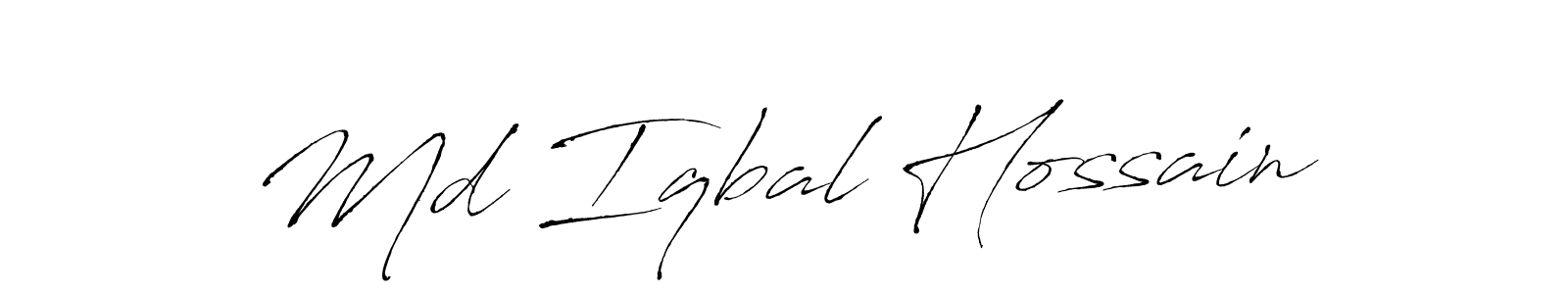 Create a beautiful signature design for name Md Iqbal Hossain. With this signature (Antro_Vectra) fonts, you can make a handwritten signature for free. Md Iqbal Hossain signature style 6 images and pictures png