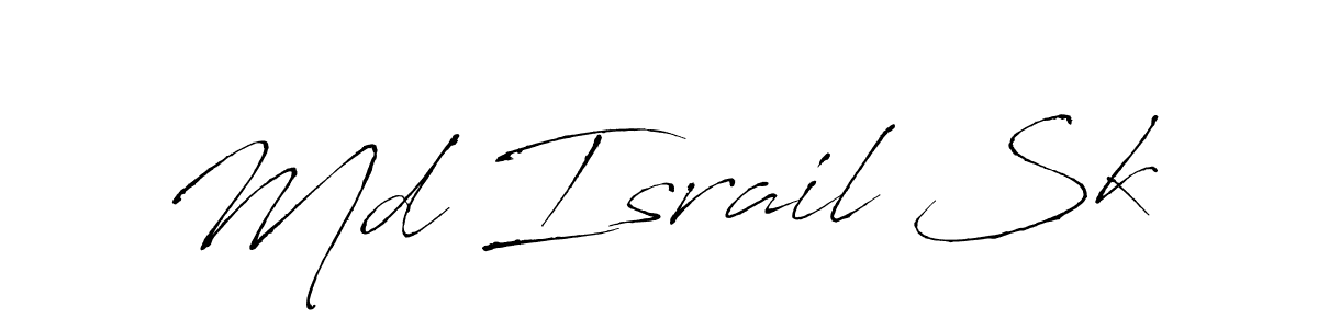 The best way (Antro_Vectra) to make a short signature is to pick only two or three words in your name. The name Md Israil Sk include a total of six letters. For converting this name. Md Israil Sk signature style 6 images and pictures png