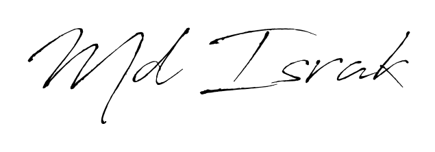 Also You can easily find your signature by using the search form. We will create Md Israk name handwritten signature images for you free of cost using Antro_Vectra sign style. Md Israk signature style 6 images and pictures png
