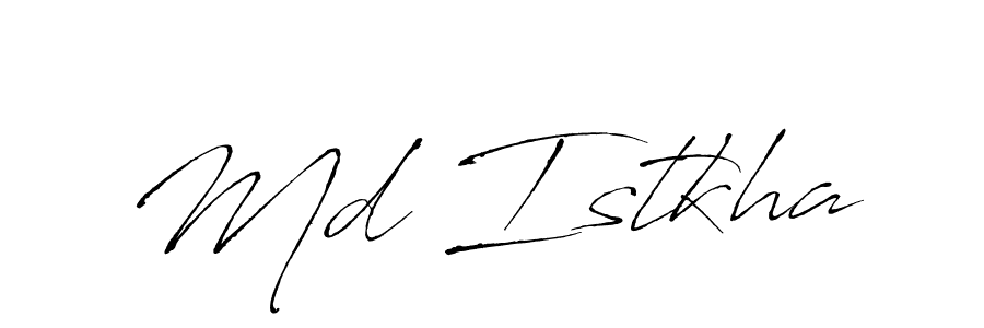 Make a beautiful signature design for name Md Istkha. With this signature (Antro_Vectra) style, you can create a handwritten signature for free. Md Istkha signature style 6 images and pictures png